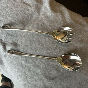 Vintage FB Rogers Italy Silver Plated Salad Serving Spoons